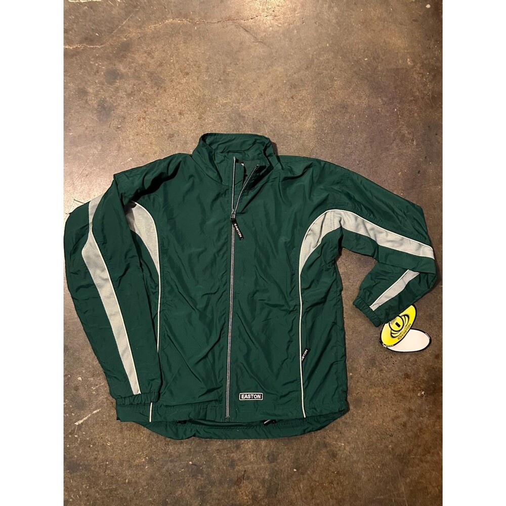 NWT Easton Windbreaker Jacket XS Green Full Zip Athletic Track Jacket Retro
